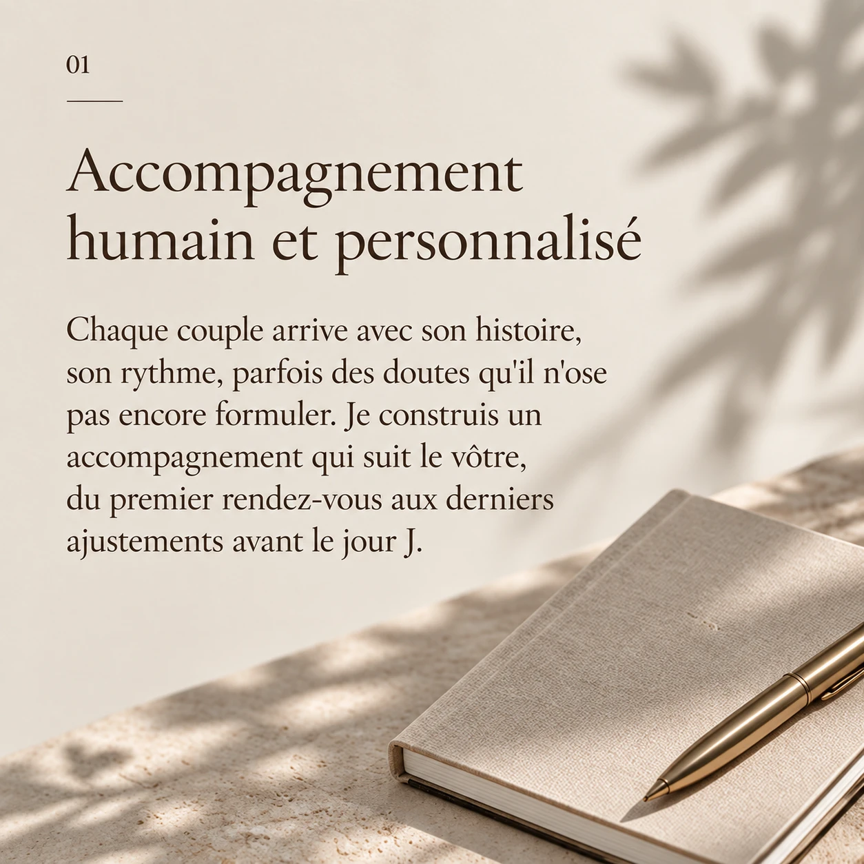 Accompagnement humain et personnalisé par votre wedding planner
